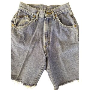 Lee women’s xs high rise 90’s blue denim jean shorts distressed